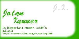 jolan kummer business card